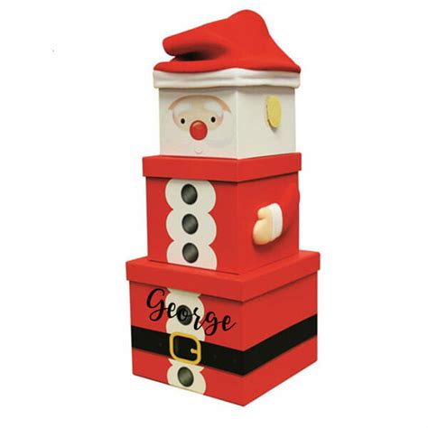 Christmas Boxes Xl Personalised Santa Plush Stacked Boxes Artyloon