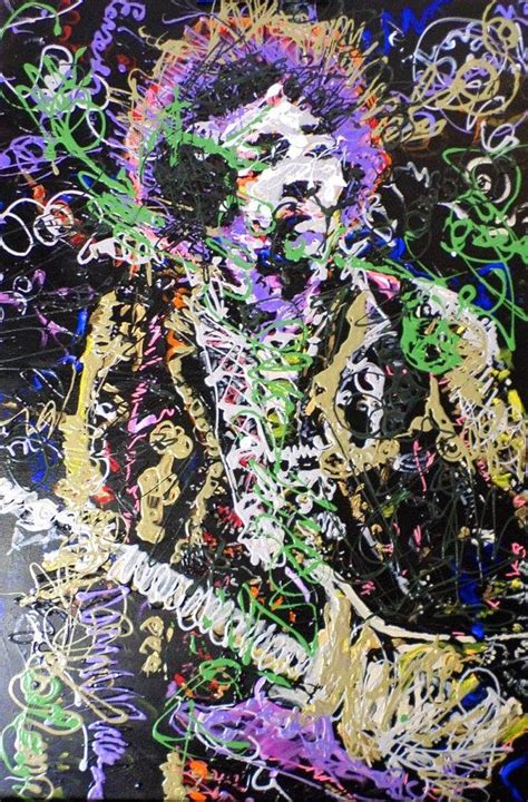 Original Abstract Painting Jimi Hendrix By Matt Pecson