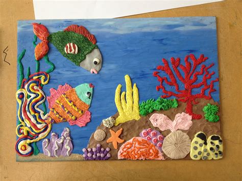 Fishes Clay Illustration Done With Plasticine Crafts For Kids Arts