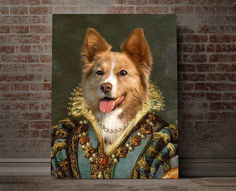 Royal Pet Portrait Royal Pet Queen King Dog Art Custom Pet Etsy In