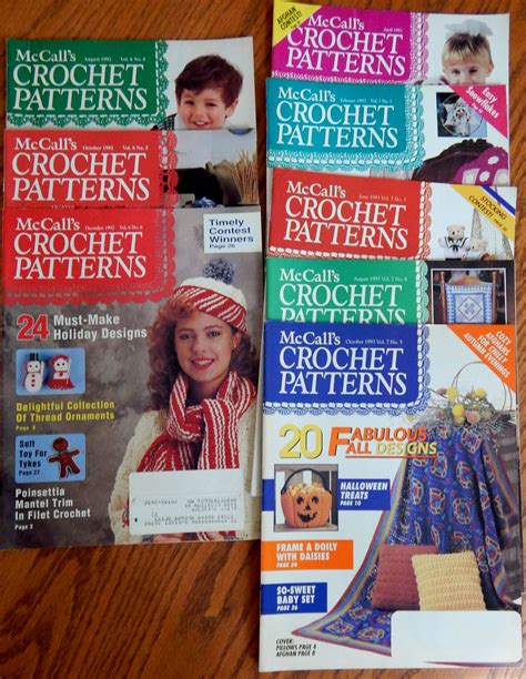 Vintage Mccalls Crochet Patterns Magazines From 1992 And Etsy