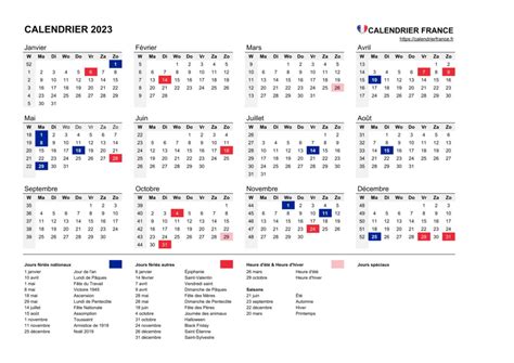 Calendrier 2023 • Calendrier France