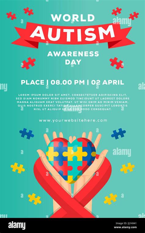World Autism Awareness Day Illustration Vertical Banner Poster Template