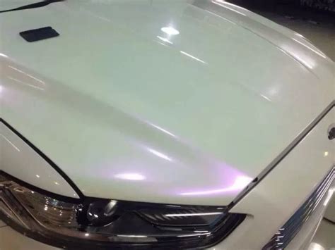Gloss Pearlescent Pearl Ivory White To Purple Film Car Wrap Sticker Air