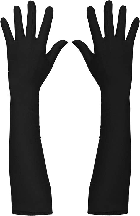 Skeleteen Black Satin Opera Gloves Roaring 20 S Fancy Flapper Elbow Gloves 1