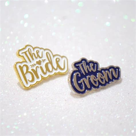 Bride And Groom Wedding Enamel Lapel Pins T Set Wedding