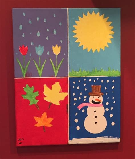 Items Similar To Diy Canvas Painting For Kids Four Seasons Wall Art