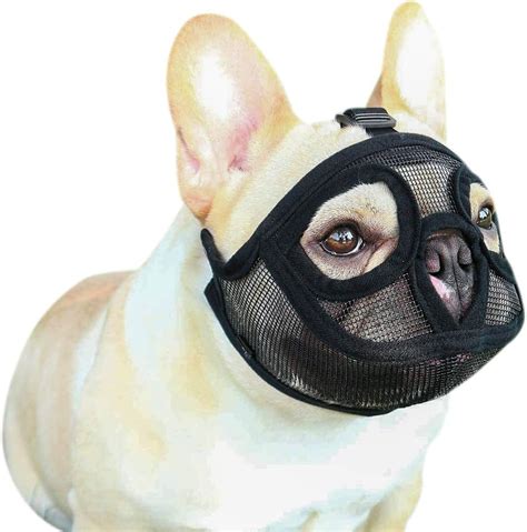 Short Snout Dog Muzzle Adjustable Mesh Bulldog Muzzle Breathable Dog