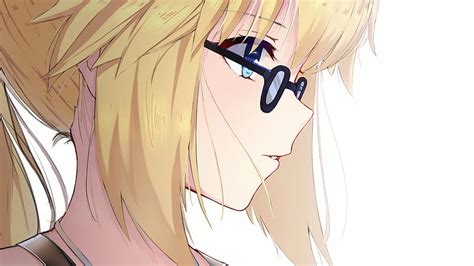 Fate Grand Order Jeanne Darc Meganekko Profile View Blonde Ruler Anime Hd Wallpaper Peakpx