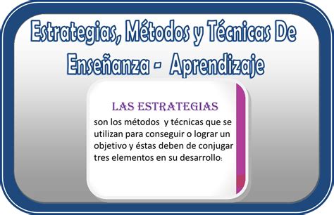 Estrategias Métodos Y Técnicas De Enseñanza Aprendizaje Educación