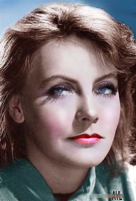 Colorized A Photo Of Greta Garbo Taken By Clarence Sinclair Bull For