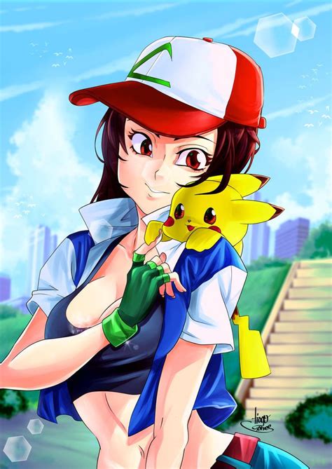 Ash Female Pokemon By B0ss23 Pokemon Anime Ash Pokemon