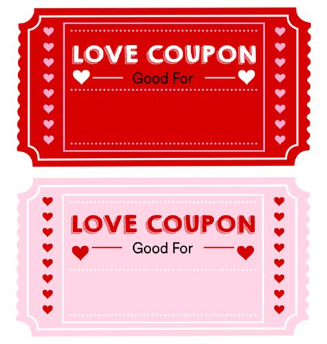 Blank Love Coupon Template Printable Printable Templates