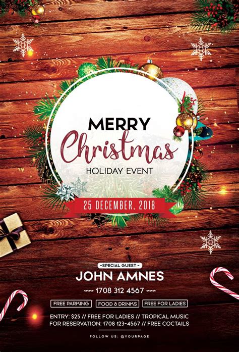 Merry Christmas 2018 Free Psd Flyer Template Free Psd For Christmas