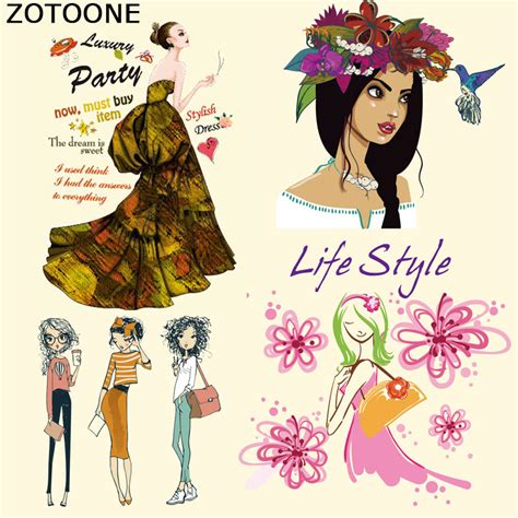 Zotoone Flower Beauty Iron Patches For Clothing Hest Transfer Diy