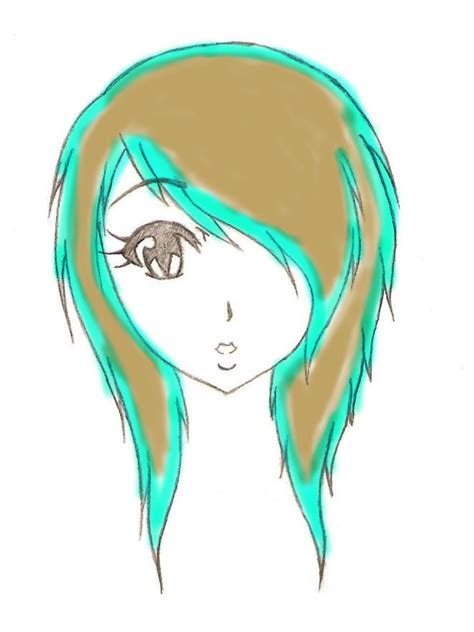 My Art Book Brown And Blue Haired Emo Anime Girl Wattpad