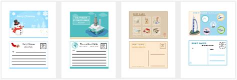 postcards examples  templates