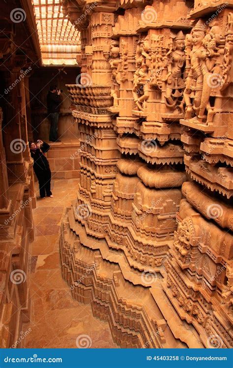 Decorative Carving Of Jain Temples Jaisalmer India Editorial Stock