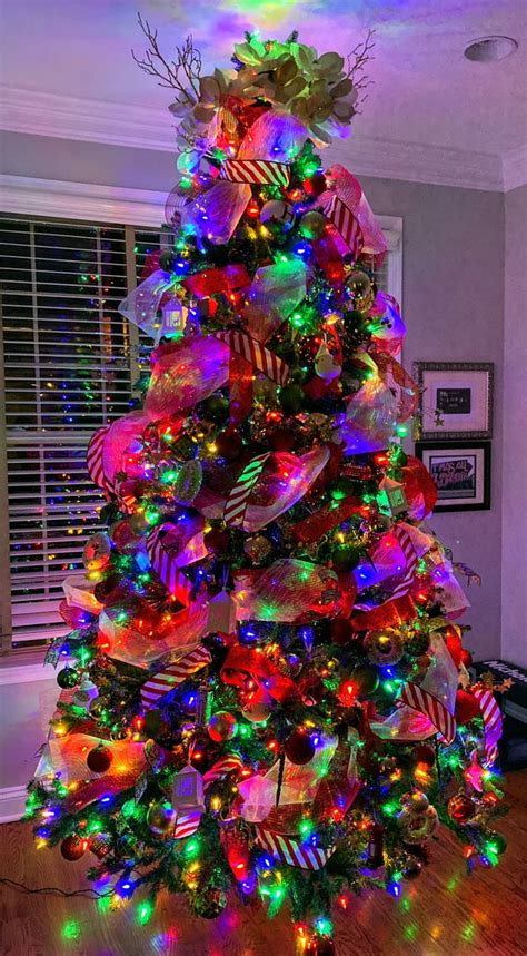Rainbow Lights Christmas Tree Multi Colored Light Christmas Tree Ideas