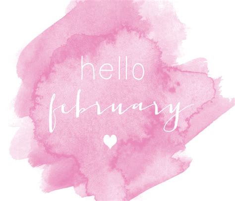 Pink Hello Feburary Watercolor Quote Pictures Photos And Images For
