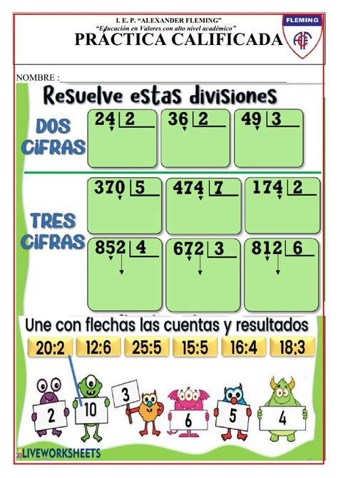 Actividad Interactiva De Divisiones Para Tercer Grado Actividades Interactivas Primeros