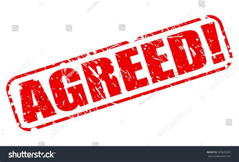 Agreed Red Stamp Text On White Stock Vector 303626387 Shutterstock