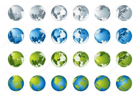 World Map 3d Globe Series — Stock Vector © Kudryashka 3109386