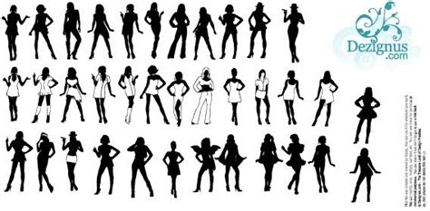 Sexy Girls Silhouettes Vector Vectors Graphic Art Designs In Editable