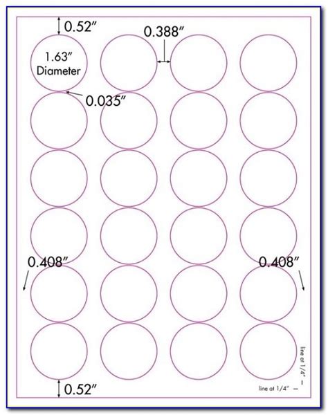 Avery 25 Round Labels Template