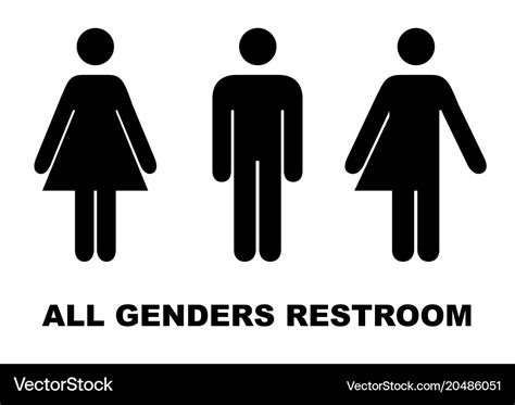 All Gender Restroom Sign Male Female Transgender Vector Image