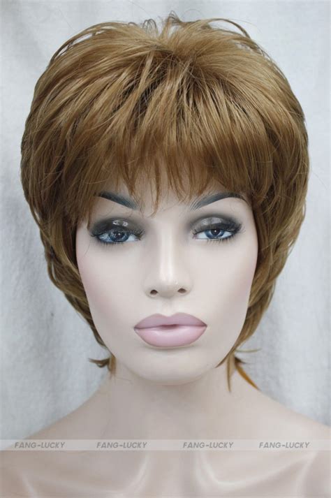 Rh1651 Good Natural Style Strawberry Blonde Short Women Ladies Daily Wig Wig Packaging Wig