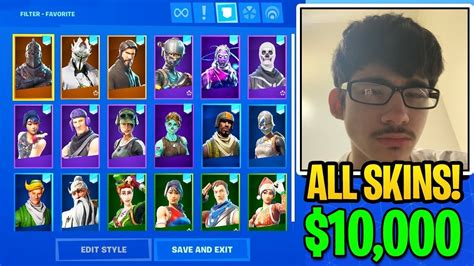 Faze Sway 10000 Skin Collection In Fortnite All Og And Rare Skins Youtube