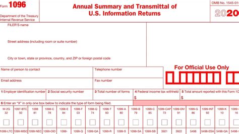 Free printable 1096 form 2018. 1096 Form 2020 - 1099 Forms - TaxUni