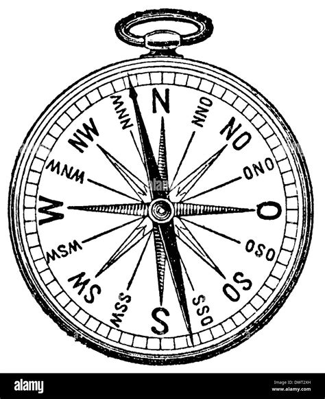 Compass Illustration Black And White Stock Photos And Images Alamy