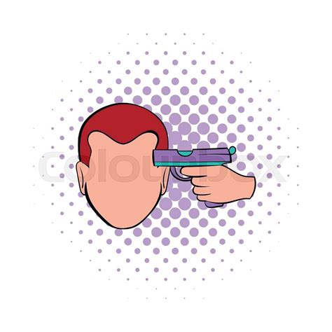 Emoticon Pointing A Gun On His Head Stock Vector Colourbox
