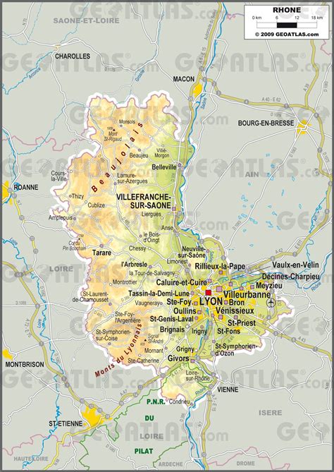 Hebergement et locations, sorties et activités, culture, nature et animaux. Carte du Rhône - Rhône carte du département 69 - villes, sites touristiques