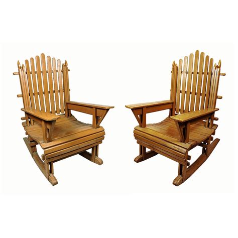 Pair Of Vintage Painted Wood Adirondack Rocking Chairs At 1stdibs