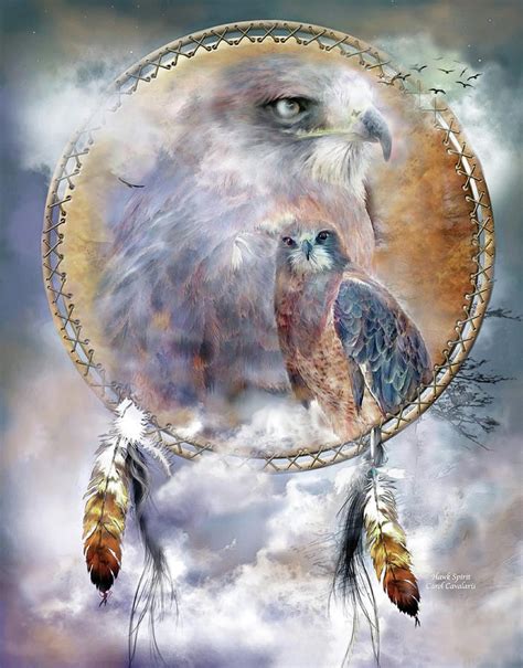 Dream Catcher Hawk Spirit By Carol Cavalaris Dream Catcher Art