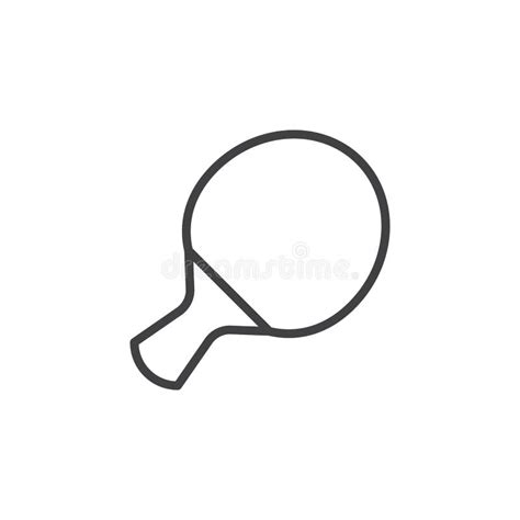 Table Tennis Racket Line Icon Outline Vector Sign Linear Style