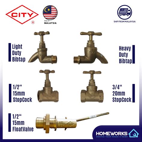 City Brass Copper 12 Stop Cock 34 Stop Cock Hd Duty Bib Tap Ld Duty Bib Tap And Float