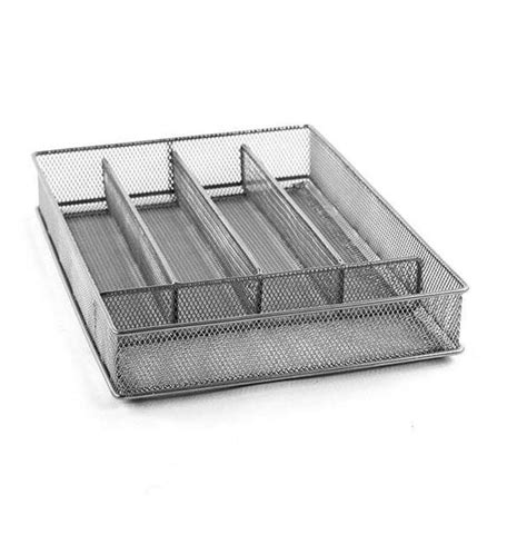 Cutlery Tray Mesh Silver Set Of 6 By Texture Designideas Modish Store