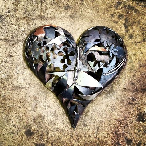 Heart Sculpture Steel Art Sculpture Mixed Media