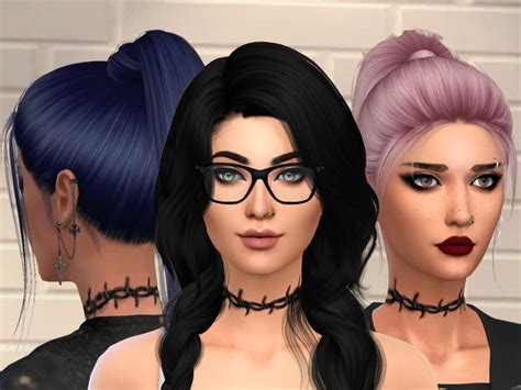 Linnysia Sims Tattoo Neck Barbed Wire Sims 4 Sims Sims 4 Tattoos