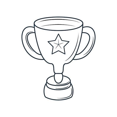 Premium Vector Vector Doodle Champion Trophy Cup Of Winner Hand Drawn