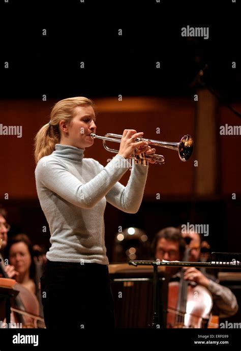 Alison Balsom Trumpet Soloist Playing In Orchestra Stock Photo Alamy