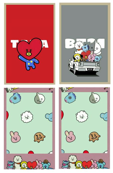 Free Kpop Printable Bts Bt21 Photo Cards Kpop Kpopedit Memo