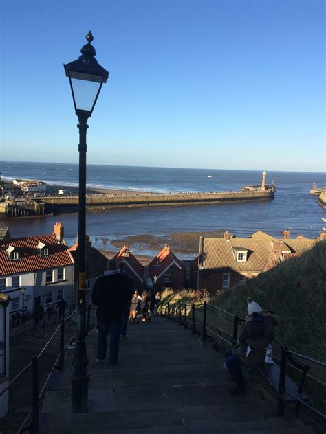 The 199 Steps From Whitby Abbey Looking Into The Harbour North