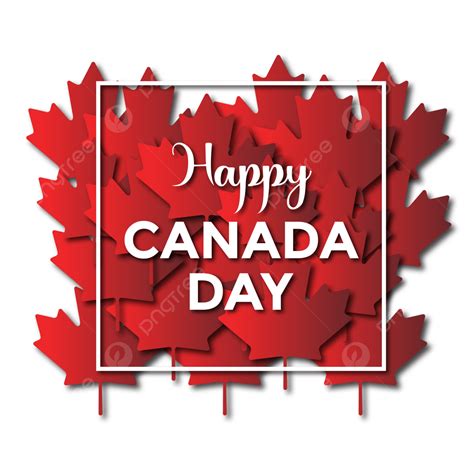 Happy Canada Day Vector Png Images Happy Canada Day Text With Maple