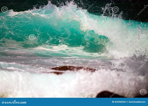 Close Up Ocean Wave Breaking Stock Photo Image 64296036
