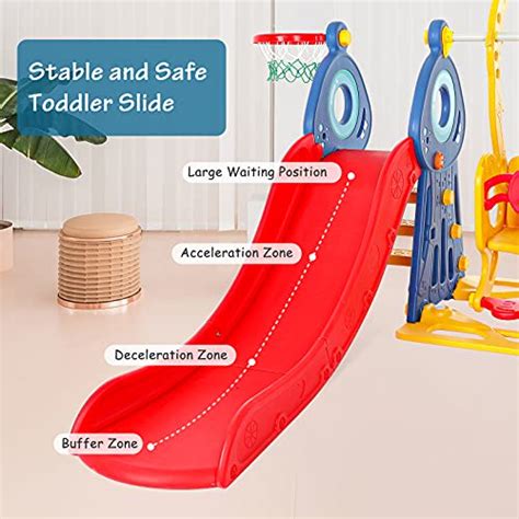 Naice Toddler Slide And Swing Set 5 In 1 Kids Slide Climber Indoor